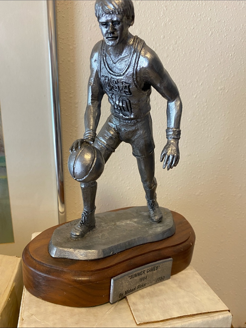 Michael Ricker "Summer Games" Pewter Figurine #309/750 -9.5” Tall-Basketball